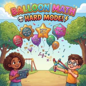 गुब्बारा फोड़ गणित – कठिन (Balloon Math – Hard)