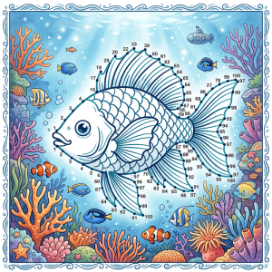 बिंदु जोड़ो – सुंदर मछली (Connect the Dots – Fish)