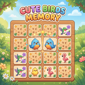 जोड़ी मिलाओ – सुंदर पक्षियों (Cute Birds Memory)