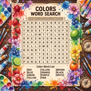 रंग खोजो (Gujarati Colors Word Search)