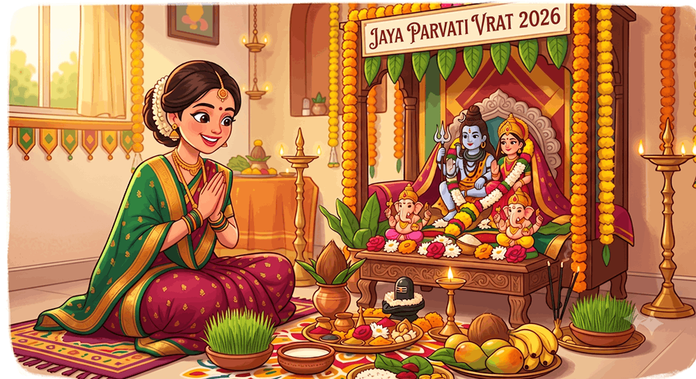 જયા પાર્વતી વ્રત 2026 | પૂજા વિધિ, નિયમો અને વ્રતનું મહત્વ ( Jaya Parvati Vrat 2026 )