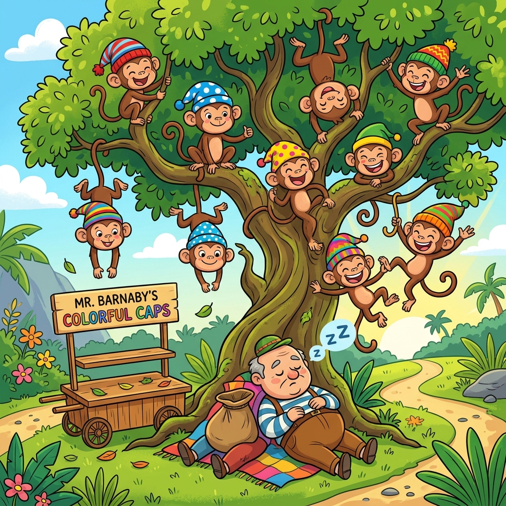 ટોપીવાળો અને વાંદરા (The Capseller and the Monkeys)