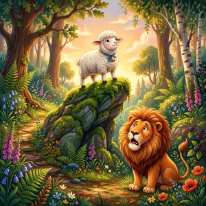 સિંહ અને ચાલાક ઘેટું (The Lion and the Clever Sheep)