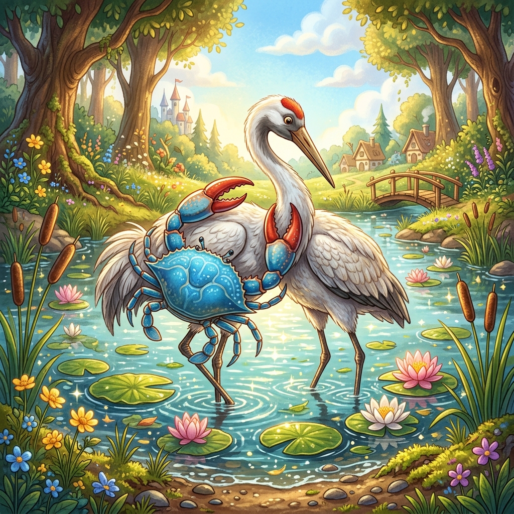 बगुला और केकड़ा (The Crane and the Crab)