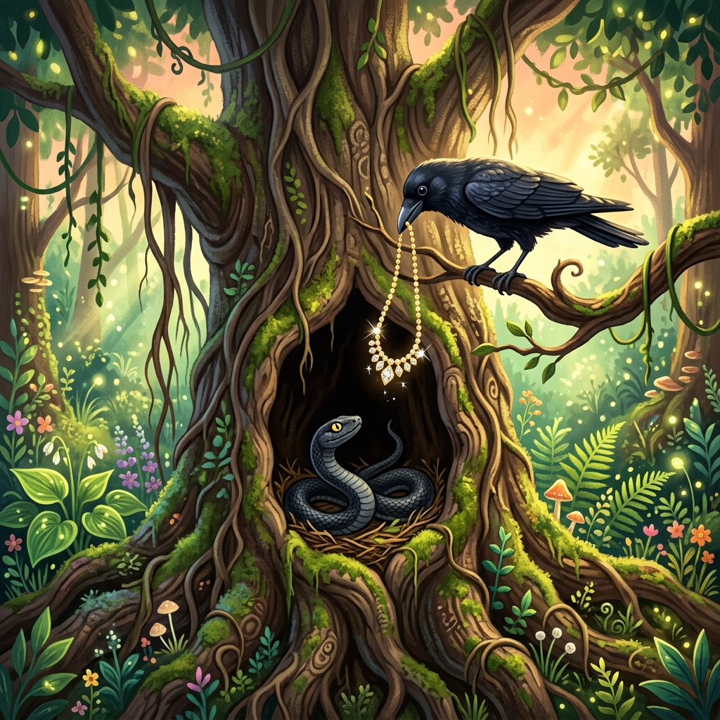 કાગડો અને સાપ (The Crow and the Serpent)