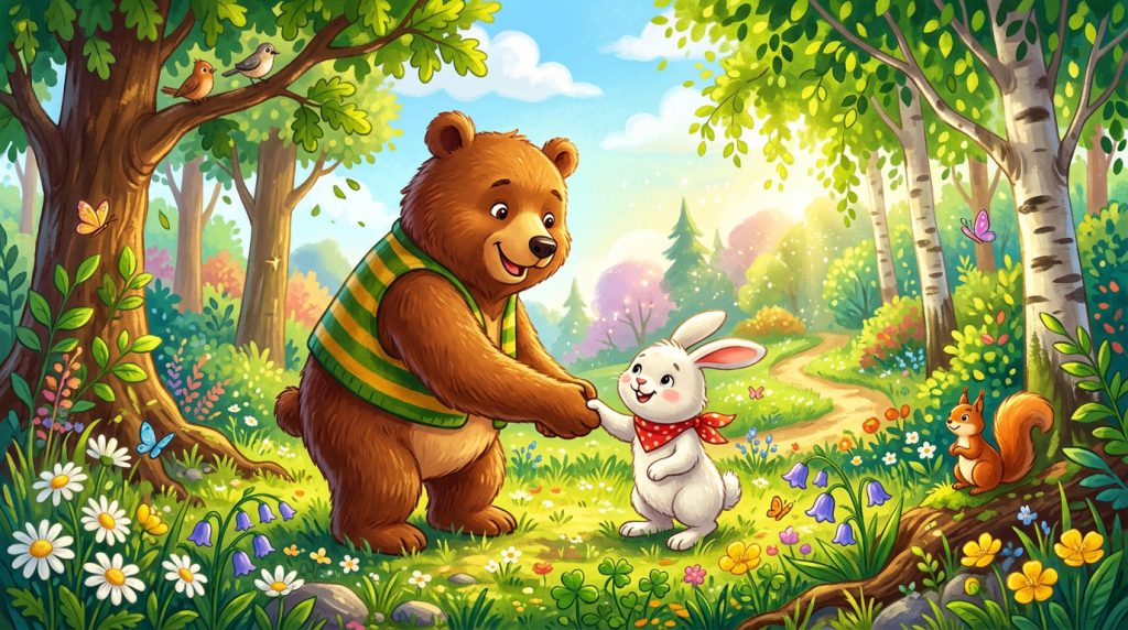 દયાળુ રીંછ અને મદદગાર સસલું (The Friendly Bear and the Helpful Rabbit)