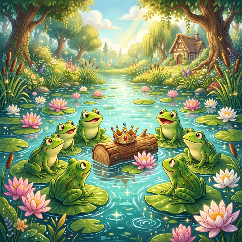 मेंढकों का नया राजा (The Frogs and their King)