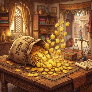 સોનાના સિક્કા અને લુચ્ચો નોકર (The Gold Coins and the Clever Servant)