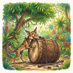 લોભી શિયાળ અને ઢોલ (The Greedy Jackal and the Drum)
