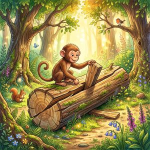 વાંદરો અને લાકડાની ફાચર (The Monkey and the Wedge)