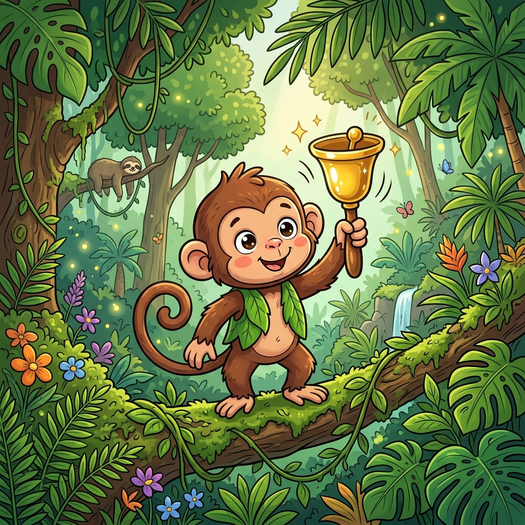 વાંદરો અને જંગલની ઘંટડી (The Monkey and the Forest Bell)