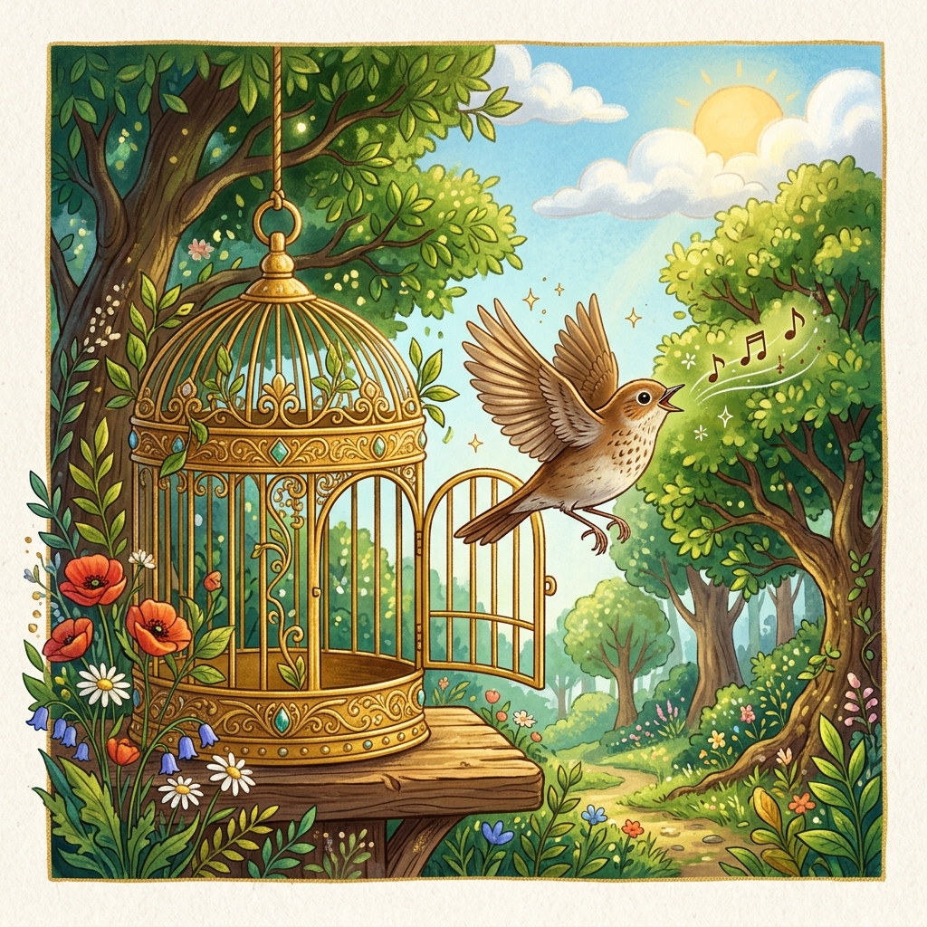 बुलबुल और जादुई सोने का पिंजरा (The Nightingale and the Golden Cage)