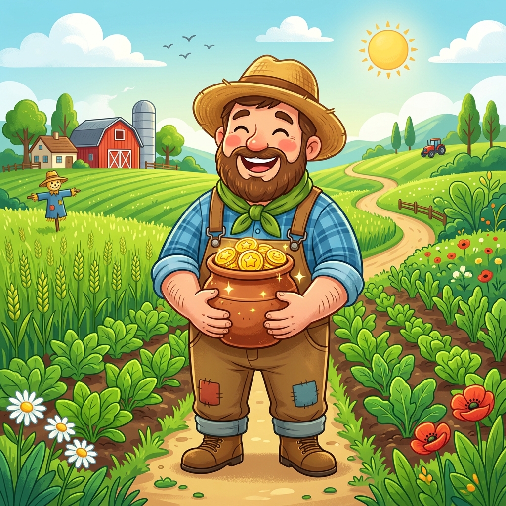 પ્રમાણિક ખેડૂત અને સોનાના સિક્કા (The Honest Farmer and the Pot of Gold)