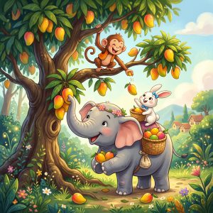 સસલું, વાંદરો અને હાથીની લડાઈ (The Rabbit, Monkey and the Elephant)