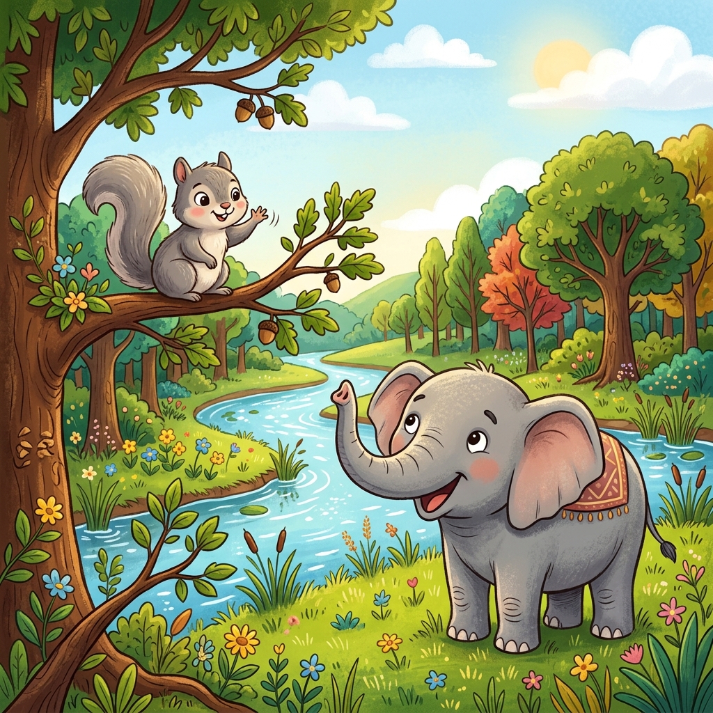 ચતુર ખિસકોલી અને હાથી (The Clever Squirrel and the Elephant)