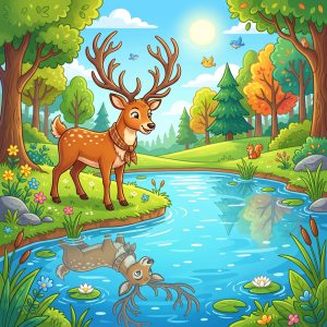 અહંકારી હરણ અને તેના શિંગડાં (The Vain Stag and his Horns)