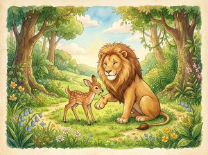 साहसी नन्हा हिरण और जंगल का राजा (The Brave Little Deer and Mighty Lion)