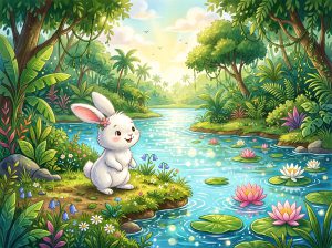 જંગલની નદી અને નાનો સાહસિક સસલો (The Forest River and Brave Rabbit)