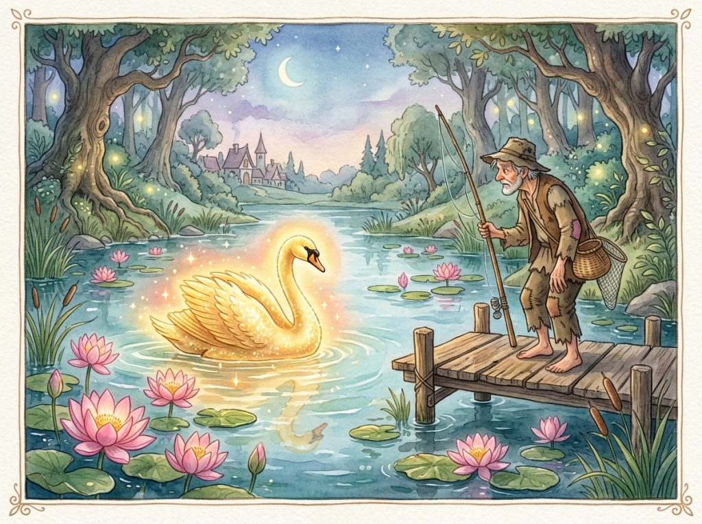 સોનેરી હંસ અને લાલચુ માછીમાર (The Golden Swan and Greedy Fisherman)