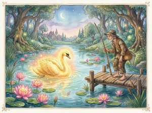 સોનેરી હંસ અને લાલચુ માછીમાર (The Golden Swan and Greedy Fisherman)