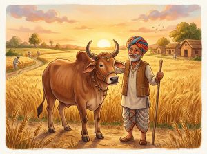 પ્રમાણિક બળદ અને દયાળુ ખેડૂત (The Honest Ox and Kind Farmer)