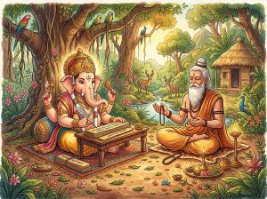 श्री गणेश जी और महर्षि वेदव्यास द्वारा महाभारत लेखन की दिव्य कथा (Story of Ganesha Writing Mahabharata)