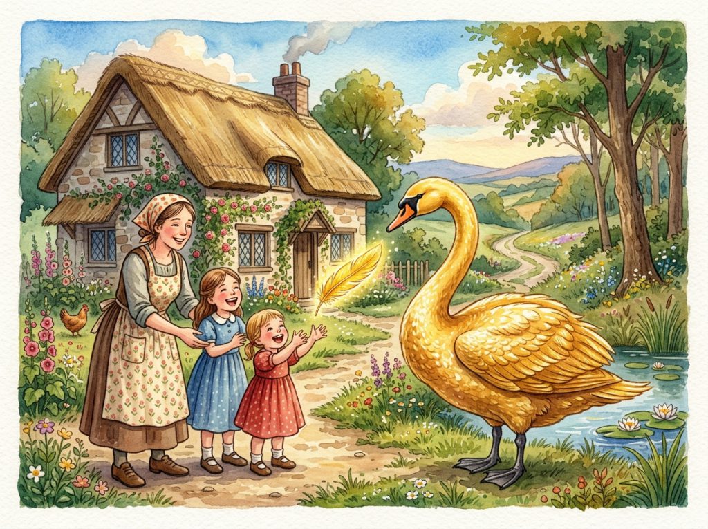 સુવર્ણ હંસ અને લોભી સ્ત્રીની બોધવાર્તા (The Story of the Golden Swan and the Greedy Woman)