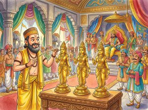 तेनाली रामन और तीन मूर्तियों का रहस्य (The Story of Tenali Raman and Three Statues)
