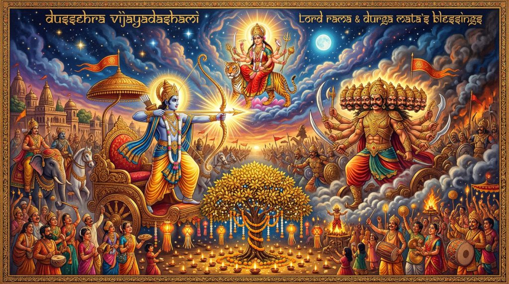 દશેરા વિજયાદશમી કથા: અધર્મ પર ધર્મનો અમર વિજય, શ્રી રામ દ્વારા રાવણ વધ, શમી પૂજન અને શસ્ત્ર પૂજાનો દિવ્ય મહિમા