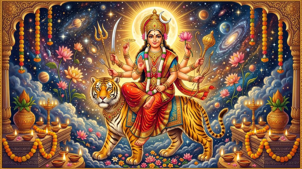 माँ चंद्रघंटा कथा: नवदुर्गा का तृतीय दिव्य स्वरूप, शिव-विवाह, वीररस और दिव्य घंटाध्वनि की पावन कथा